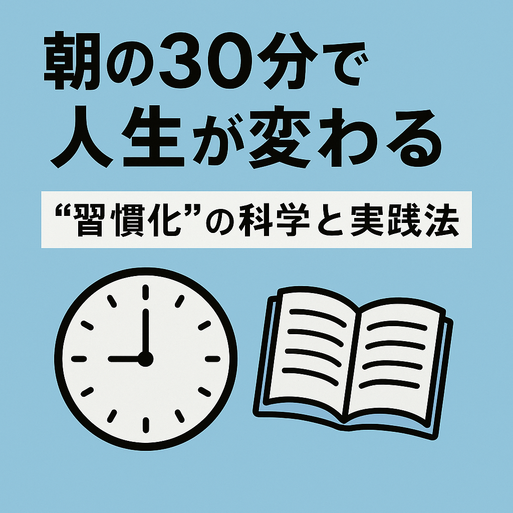 朝の静かな時間に、自分を整えることで人生を少しずつ変えていく――“習慣化”の力と朝活の効果を描いたイメージ。